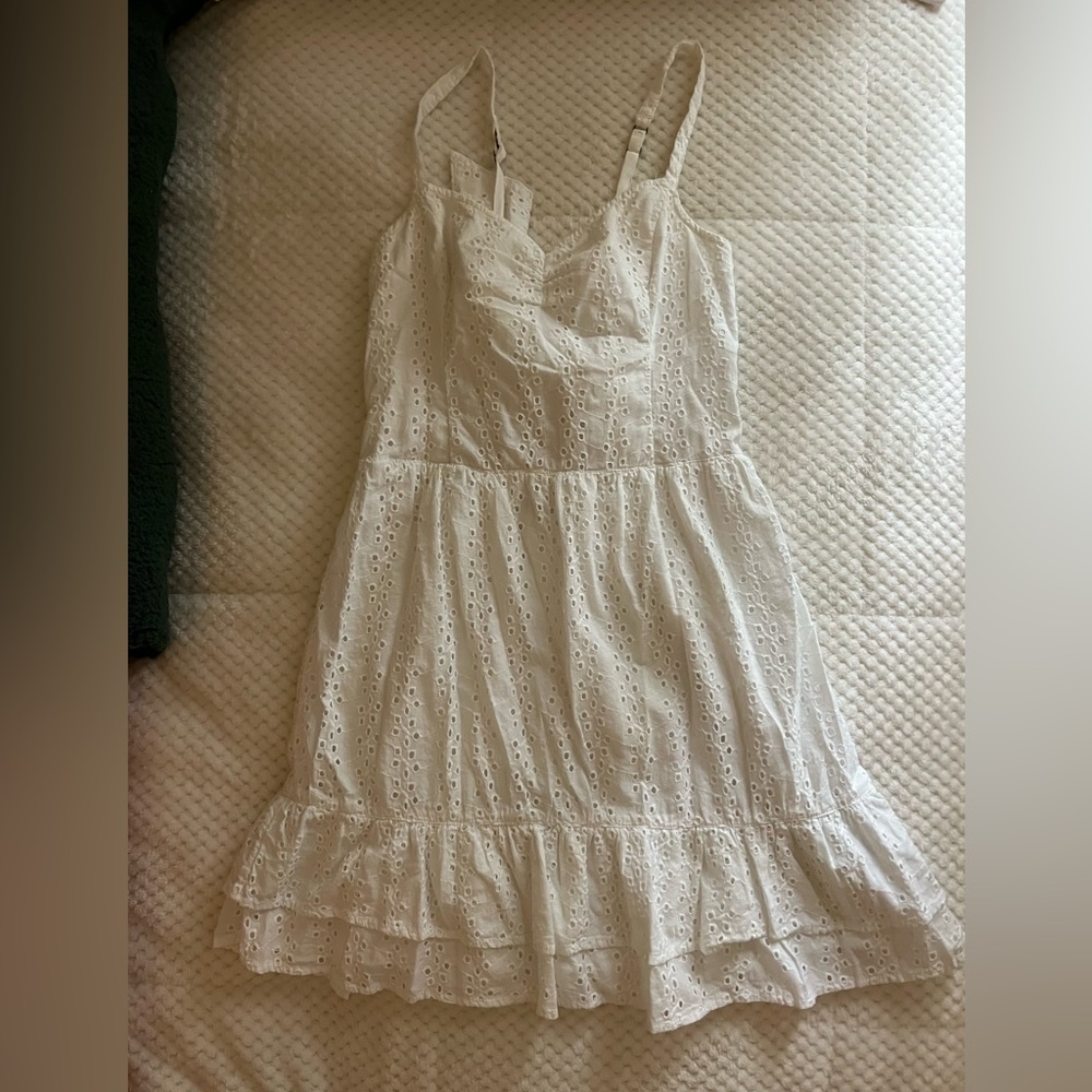 White Laced Sundress TieBack Spaghetti Strap Summer Spring